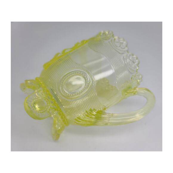Antique Greentown Indiana Tumbler Vaseline Glass Creamer Dewey Pattern MINT - Picture 8 of 9